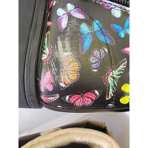 Skechers Boots Girls 3 Black Gravlen Combat Rainbow Kids Grunge Butterfly Boots - Picture 7 of 9